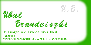 ubul brandeiszki business card